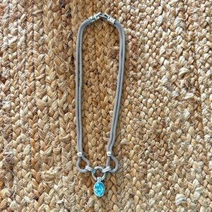 Elegant Silver Necklace with Blue Pendant